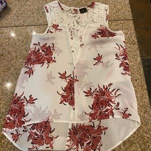 RED FLOWER BLOUSE
